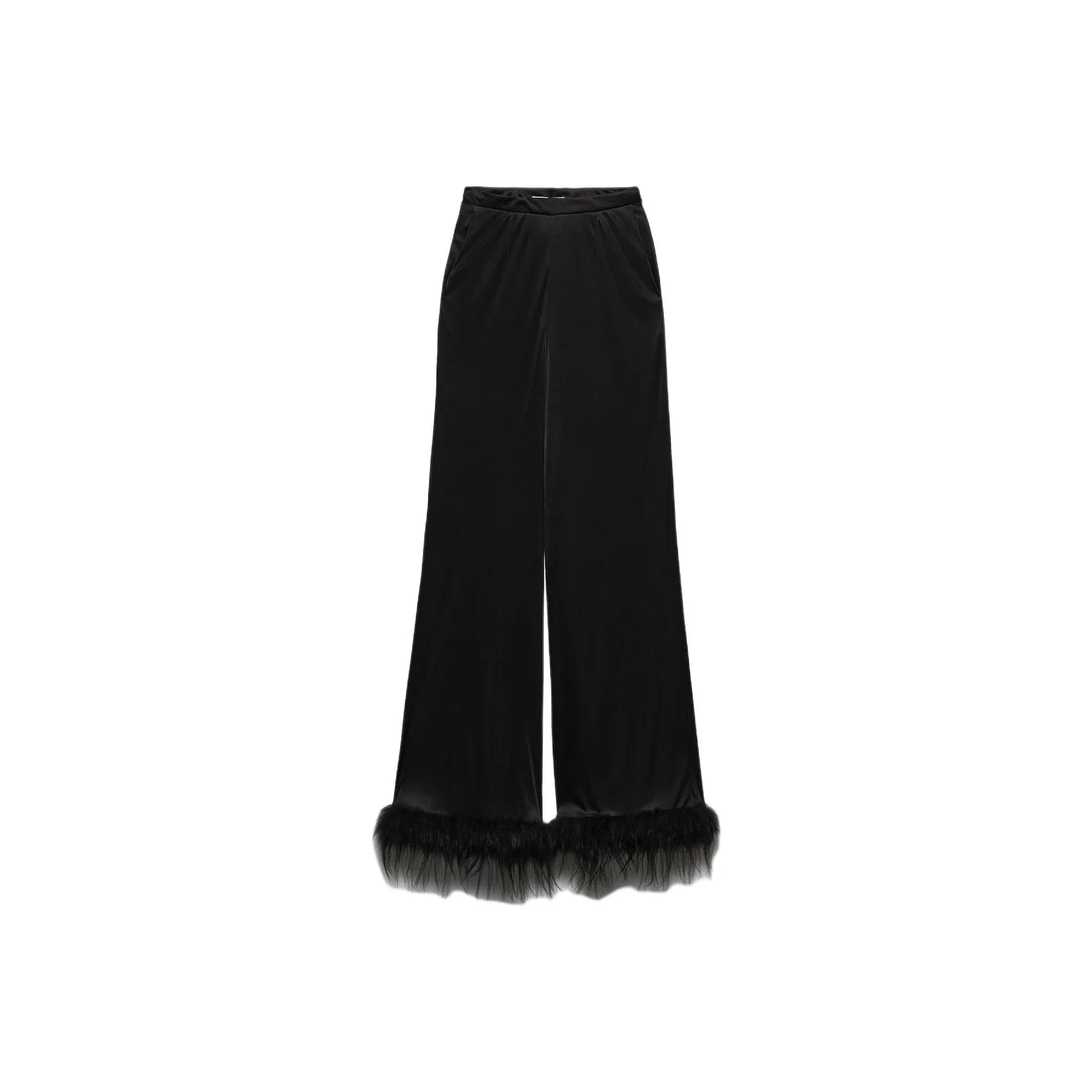 PRADA Triangle Logo Wide Leg Trousers