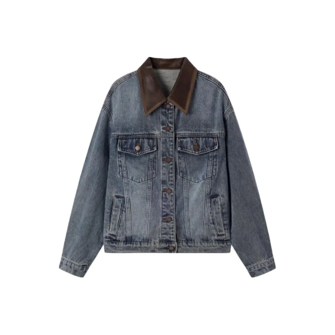 EICHITOO Denim Куртка Женская Джинсовая Синяя Отделка