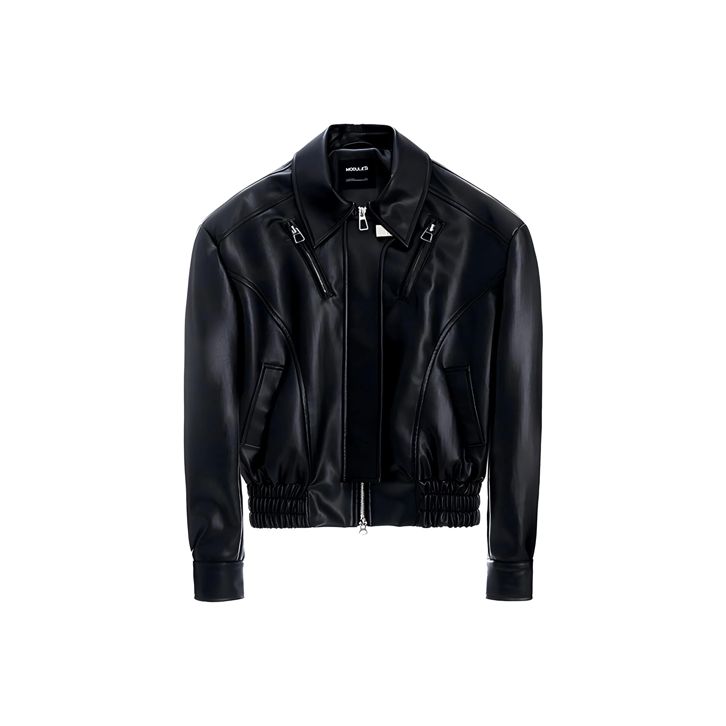 MODULER XIACHUAN Leather Jacket Women's Black
