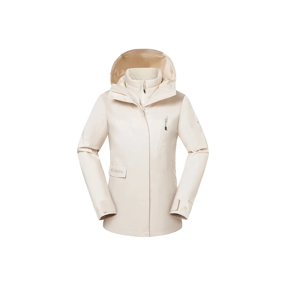 Columbia FW24 Hiking Waterproof And Warm Windbreaker Jacket Women's Ecru