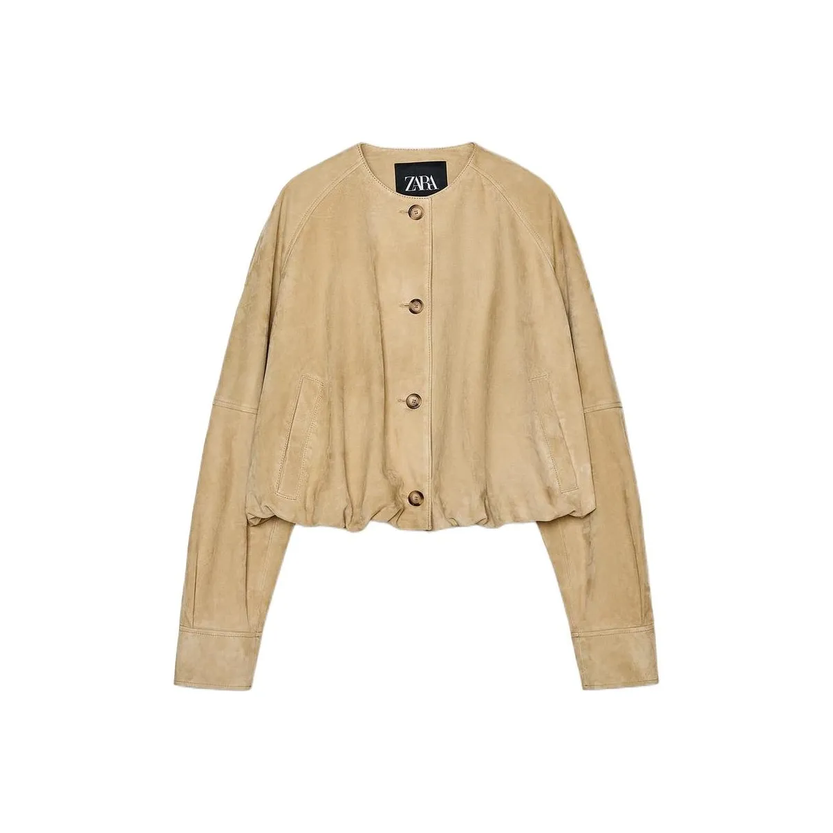 ZARA ZW Series Leather Jacket Women's Butter