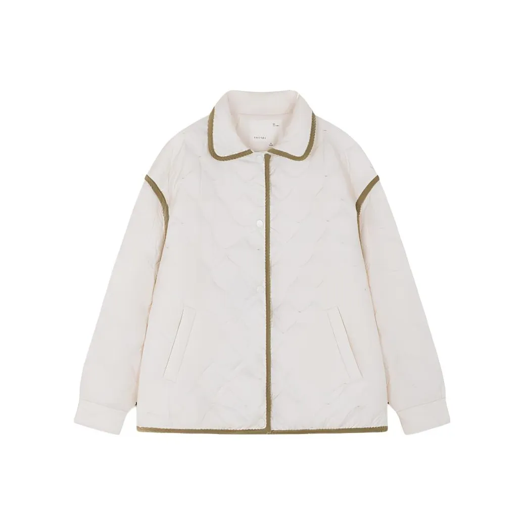 IHIMI Хлопковый пуховик женский кремовый бежевый