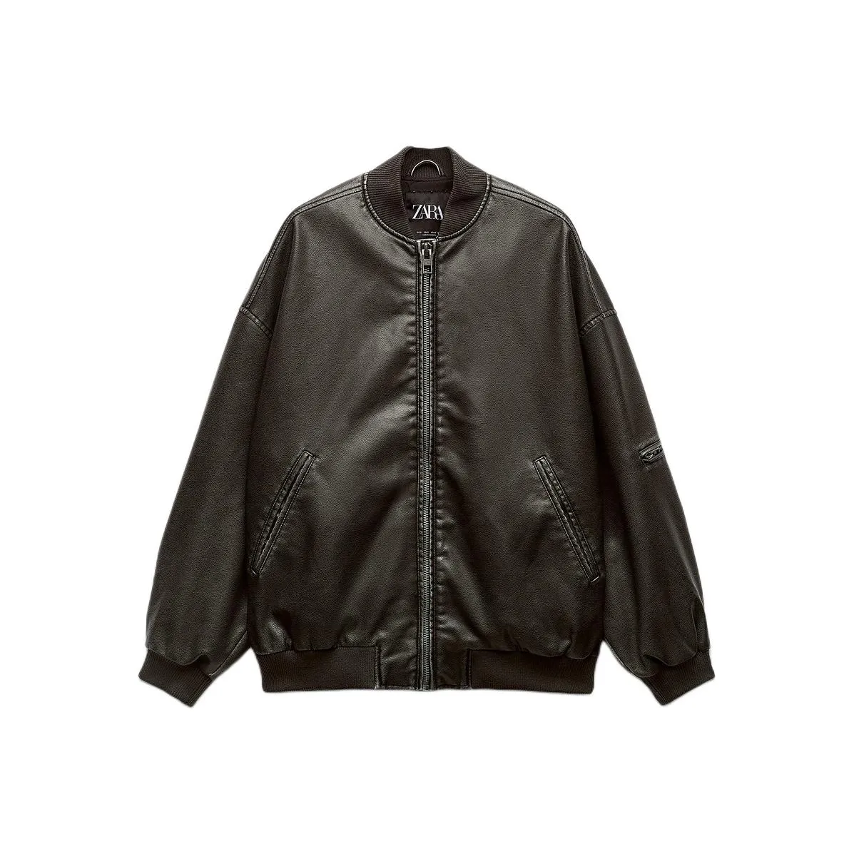 ZARA Trf Leather Jacket Women's Gray