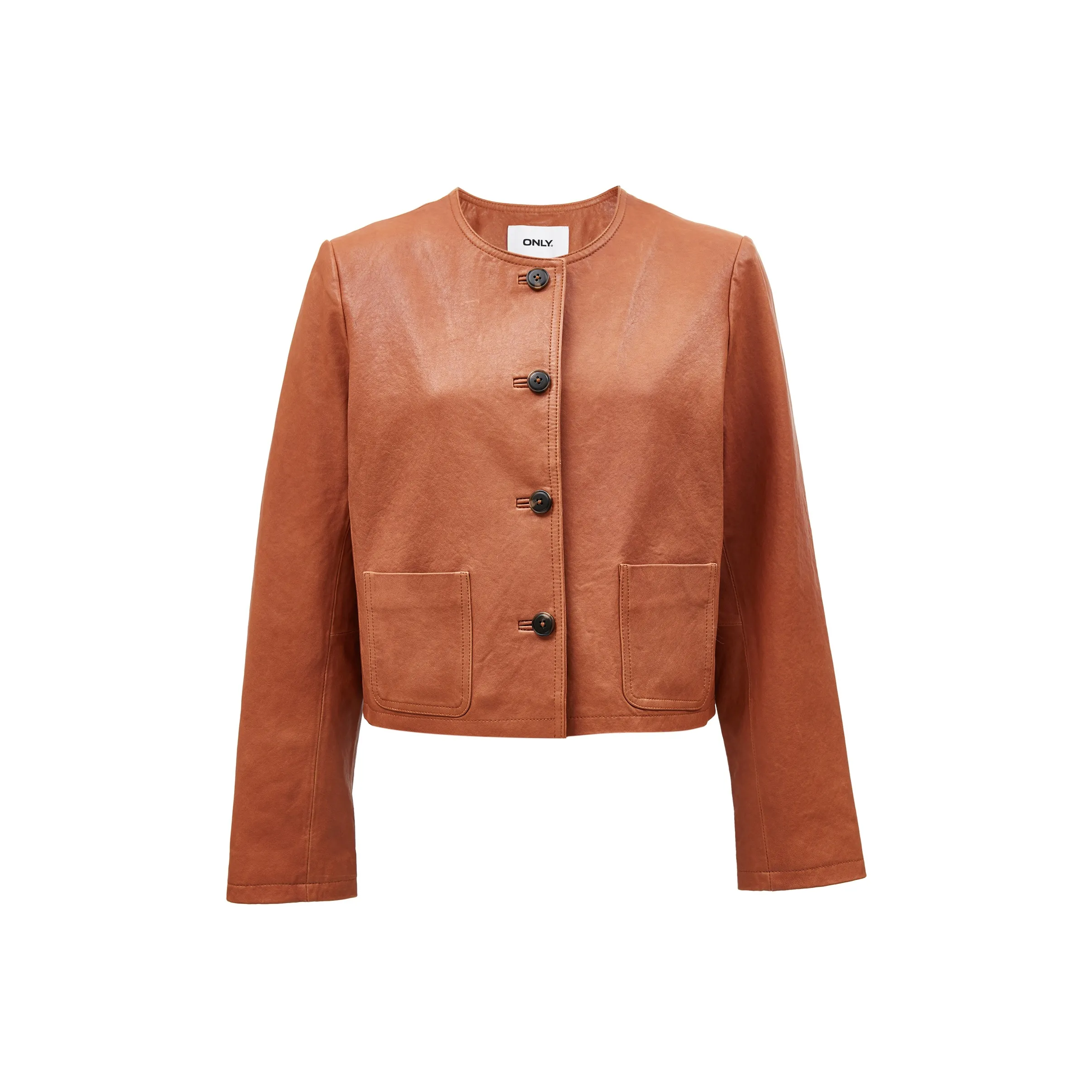 Only D09 Citrus Желтая Женская Кожаная Куртка