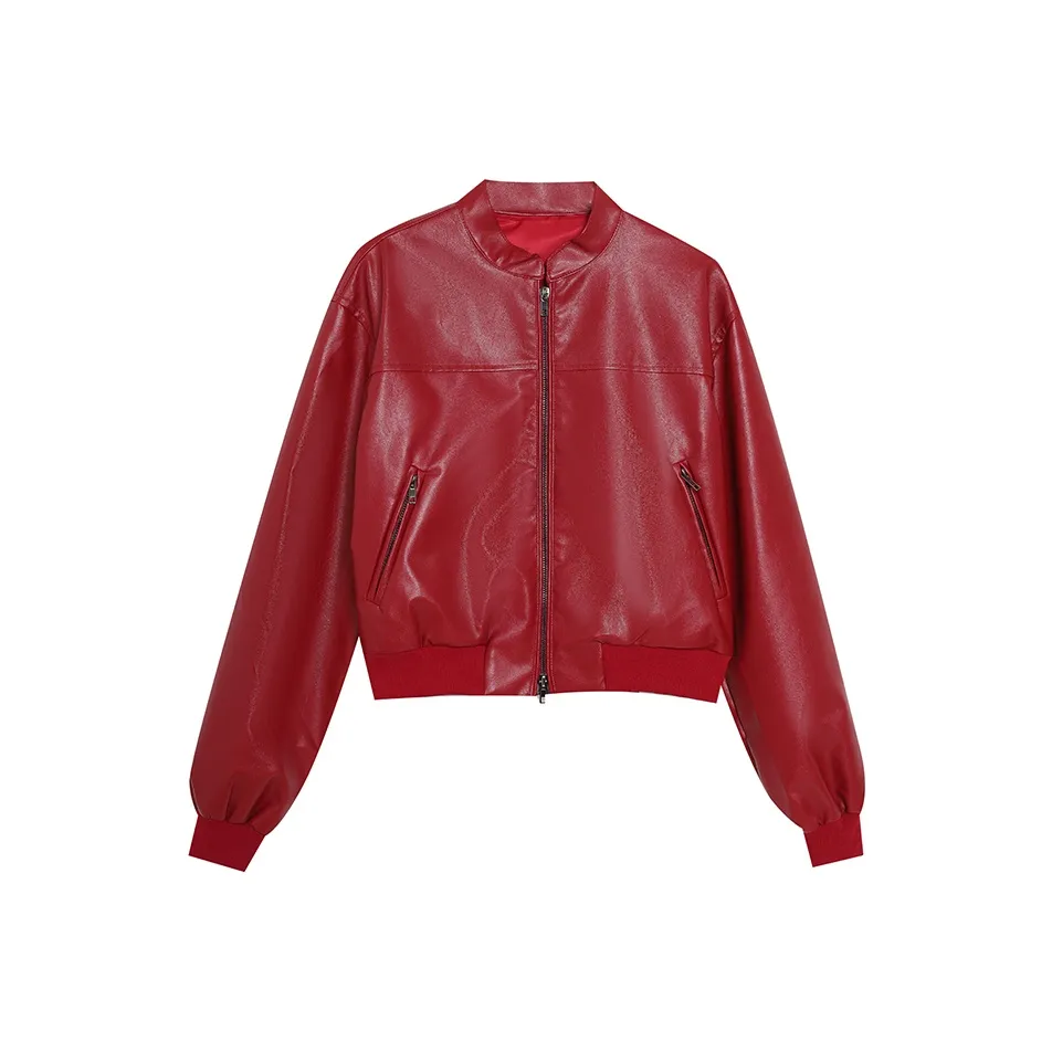 PZHK Leather Jackets Women's