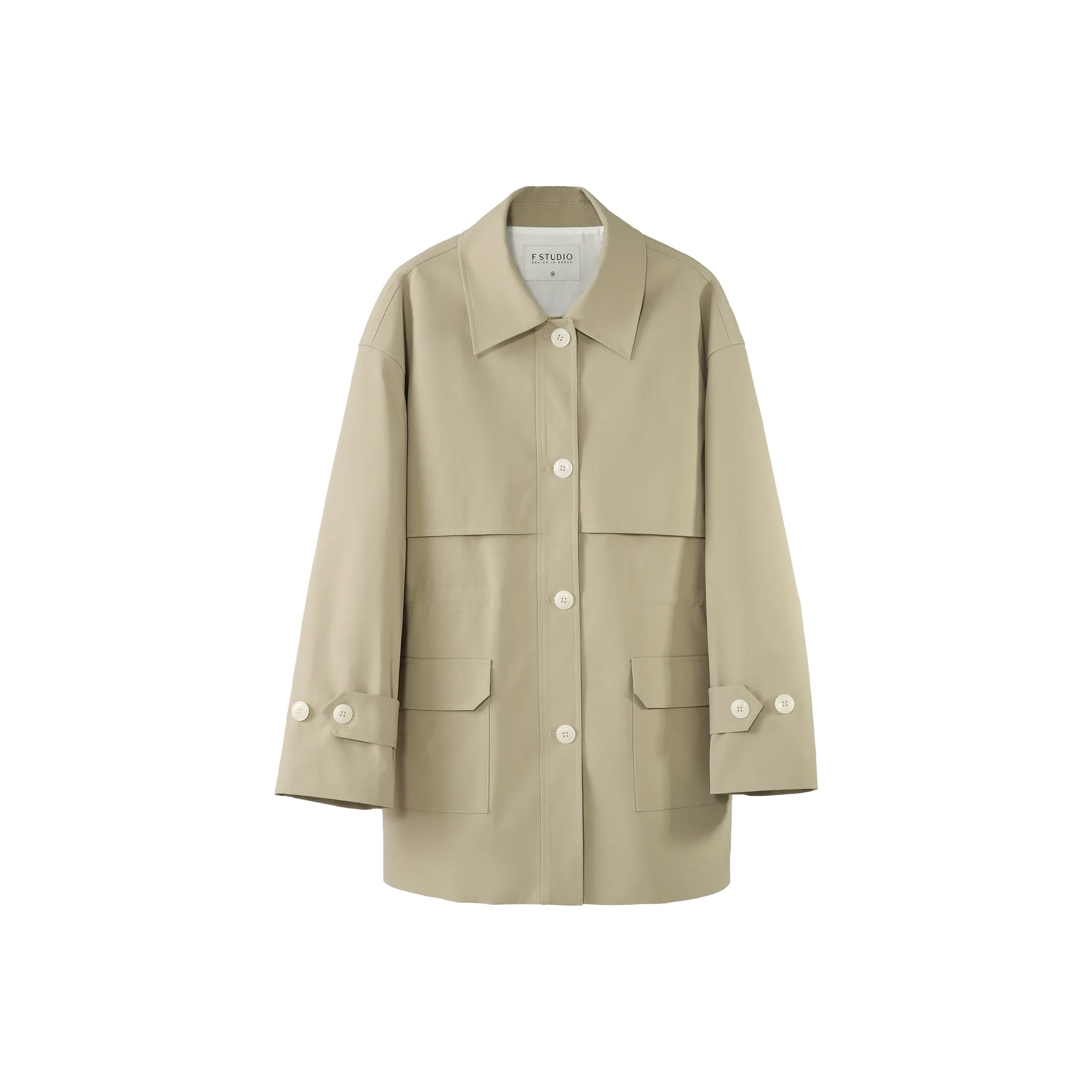 Fstudio Early Spring Korean Style Vintage Premium Trenchcoat Women's Khaki Fstudio Early Spring Корейский стиль Винтаж Премиум Тренчкот Женские Хаки