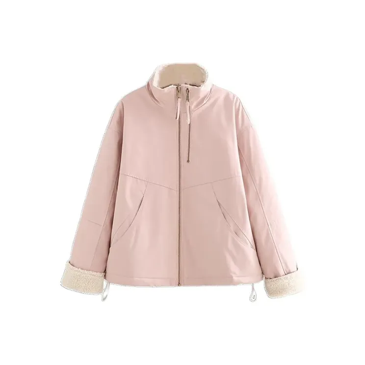 BIFH Cropped Coat Women's Leather Pink BIFH Укороченное пальто женское кожаное розовое