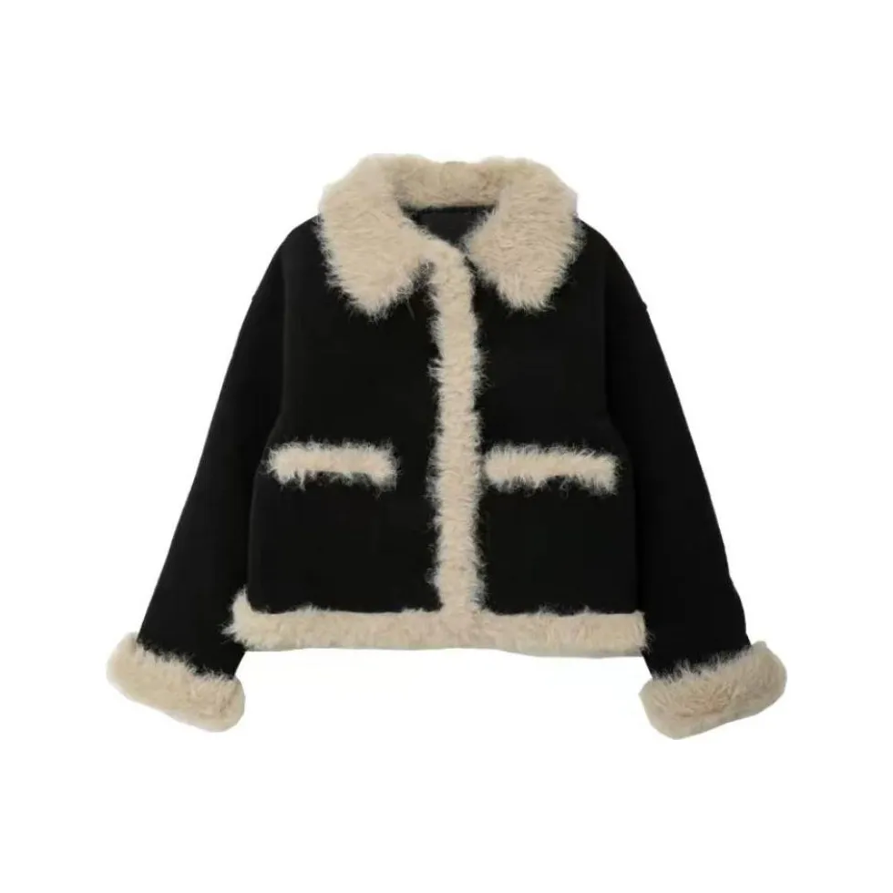 Beautiful Wardrobe Бархат Feel Пальто Женское Черное