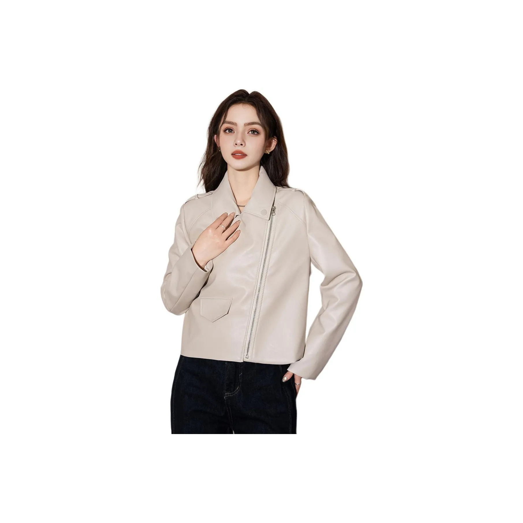 FAWENXIANGZI Кожа Куртка Женская