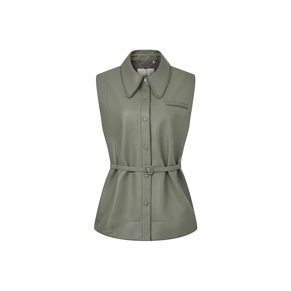 RARE Leather Jacket Women's Gray Green