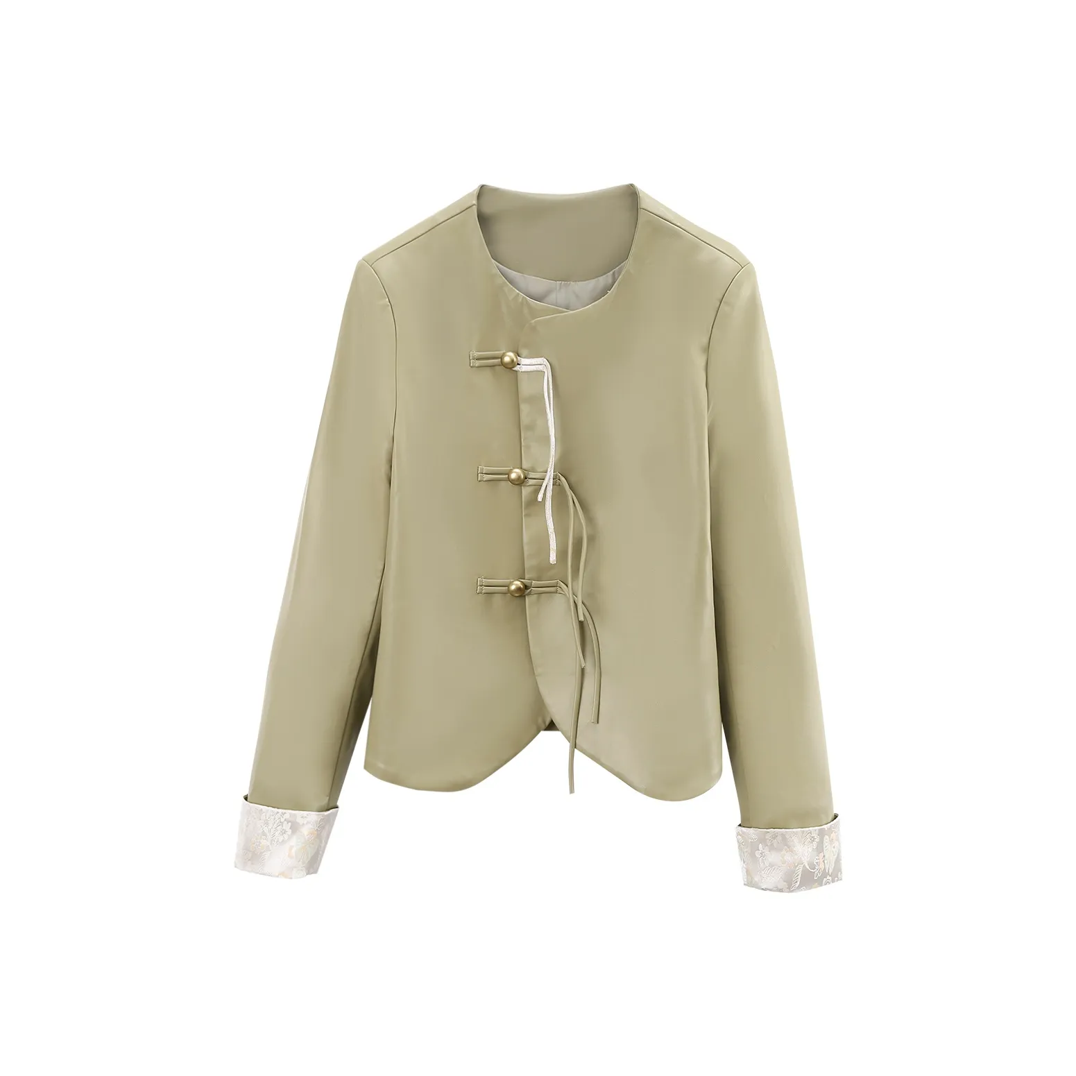 A Paradise For Awakening Leather Jacket Women's Green