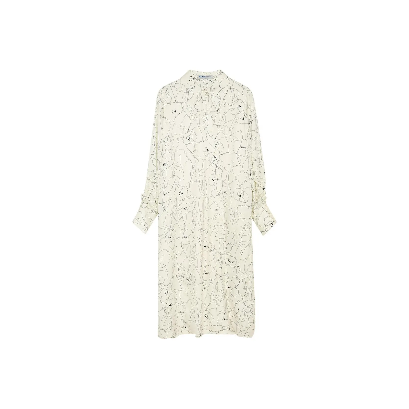 BLUEerror Long-Sleeved Dresses Women's White Base With Black Stripes