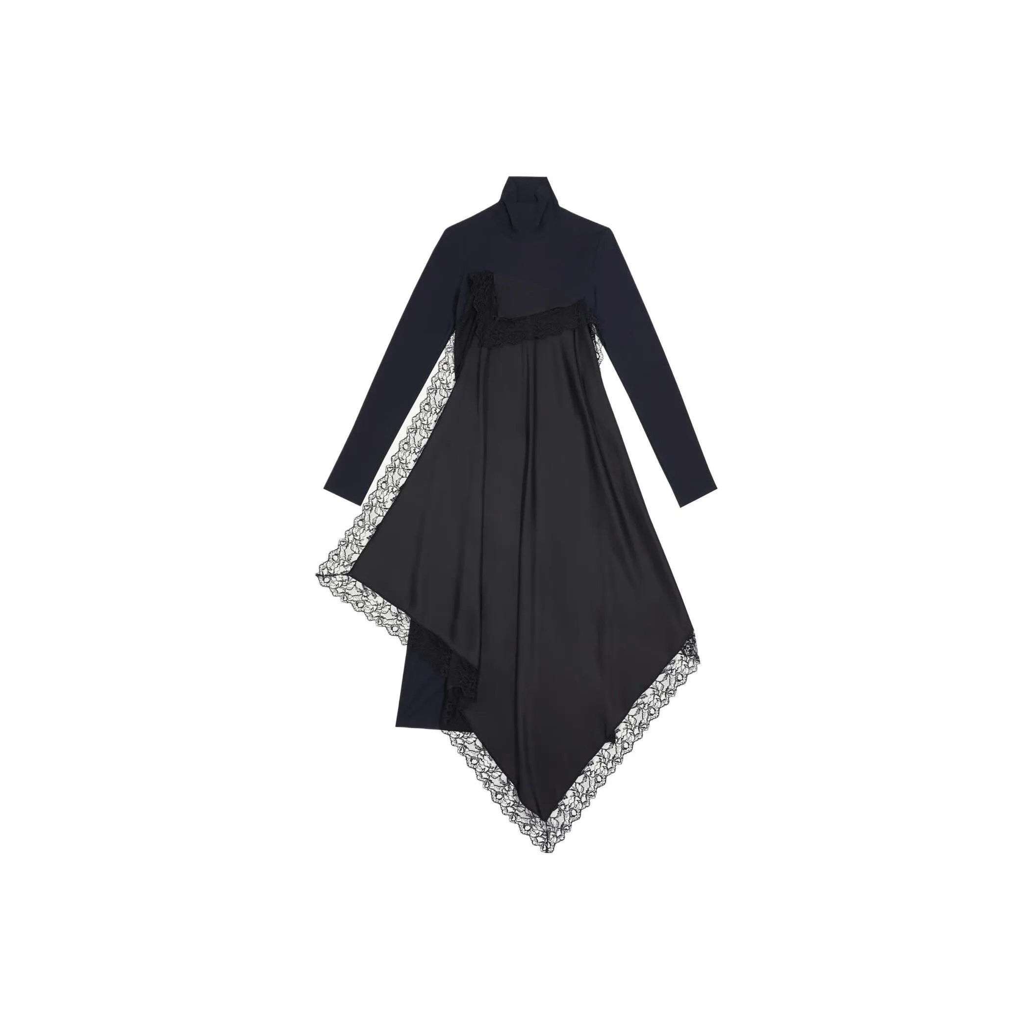 MM6 Maison Margiela Spliced Lace trim Midi Dress