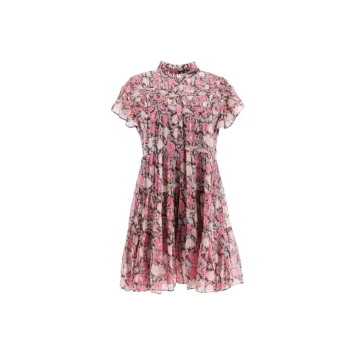 ISABEL MARANT ETOILE Розовые Женские Короткие Платья с Рукавами