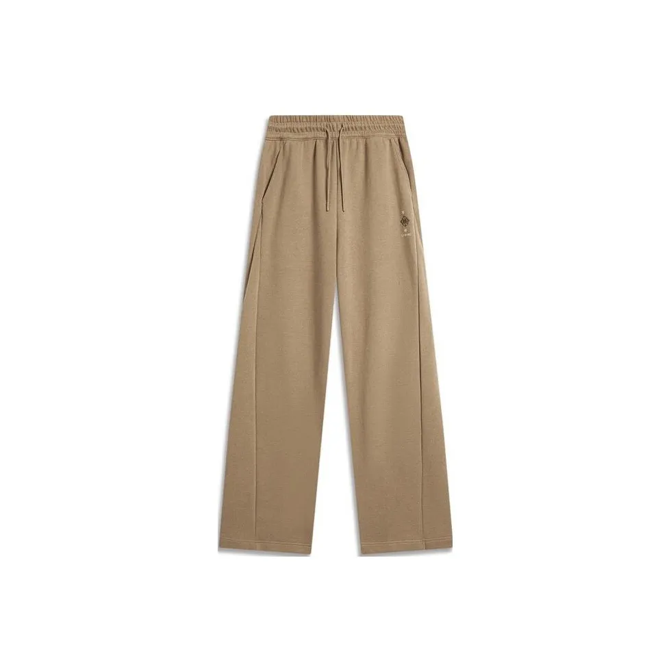 LiNing Sports Life Collection Knitted Sports Pants Women's Light Chestnut Brown