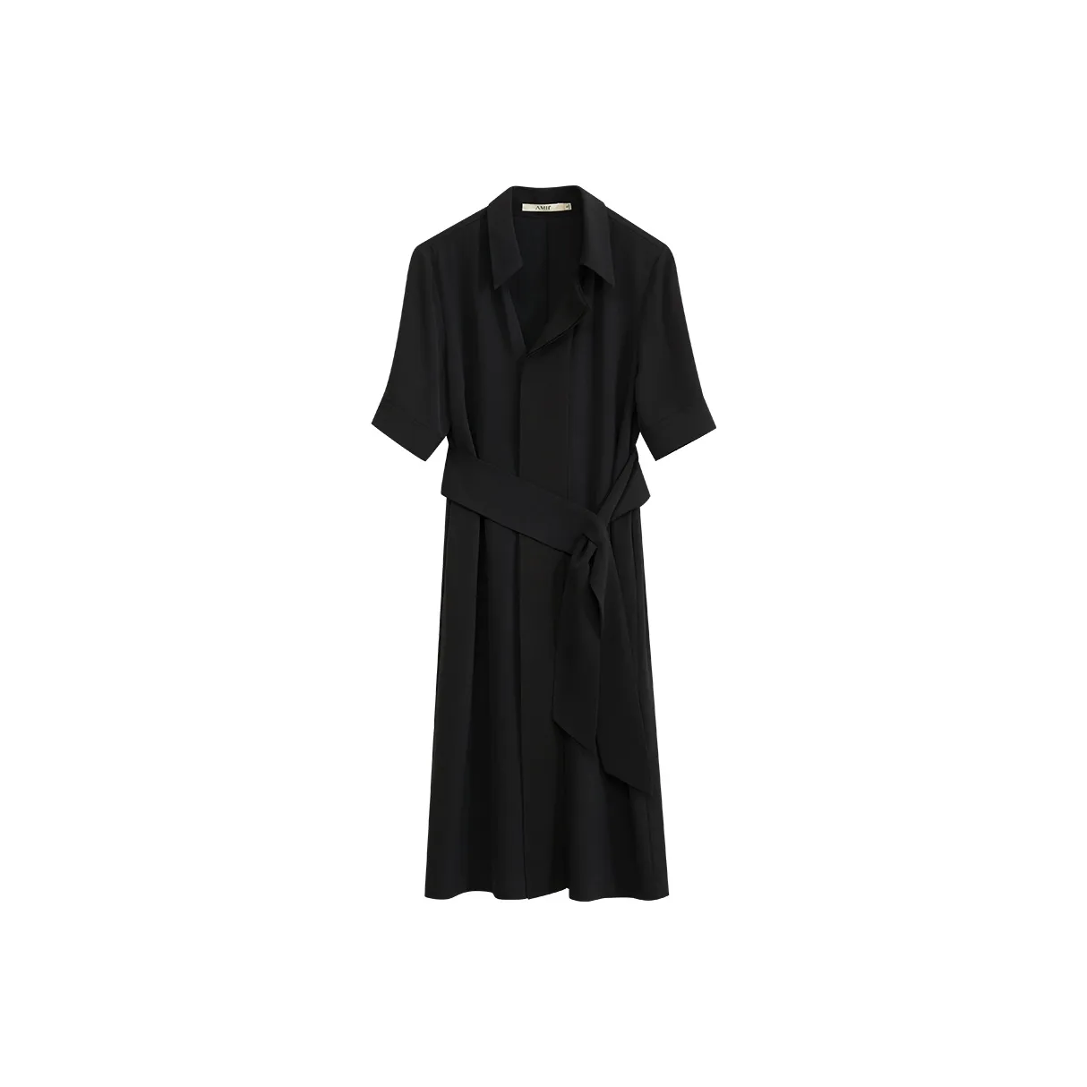 AMII Короткое платье с короткими рукавами женское черное