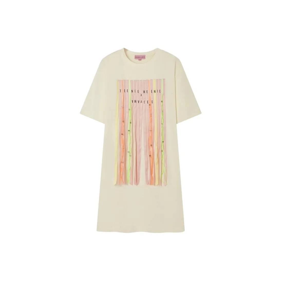 Teenie Weenie Teenie Weenie x AWAYLEE Желтое Женское Короткое Платье с Рукавами