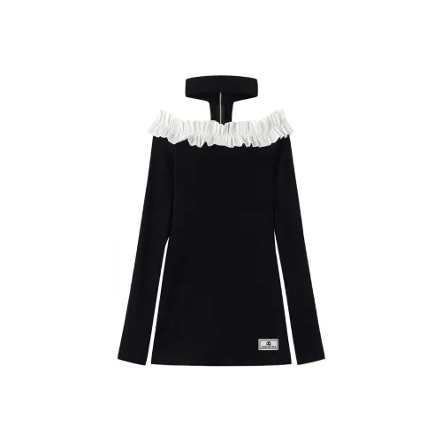 RUE DE RUI Black Женские Длинные Рукава Платья