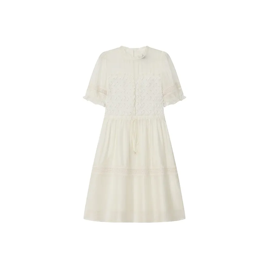 LOUISY AO Short Sleeved Dresses Women's Beige Apricot