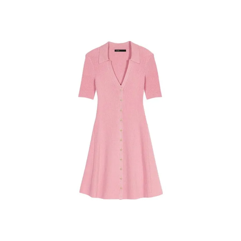 Maje Short Sleeved Dresses Women's Light Peach Red