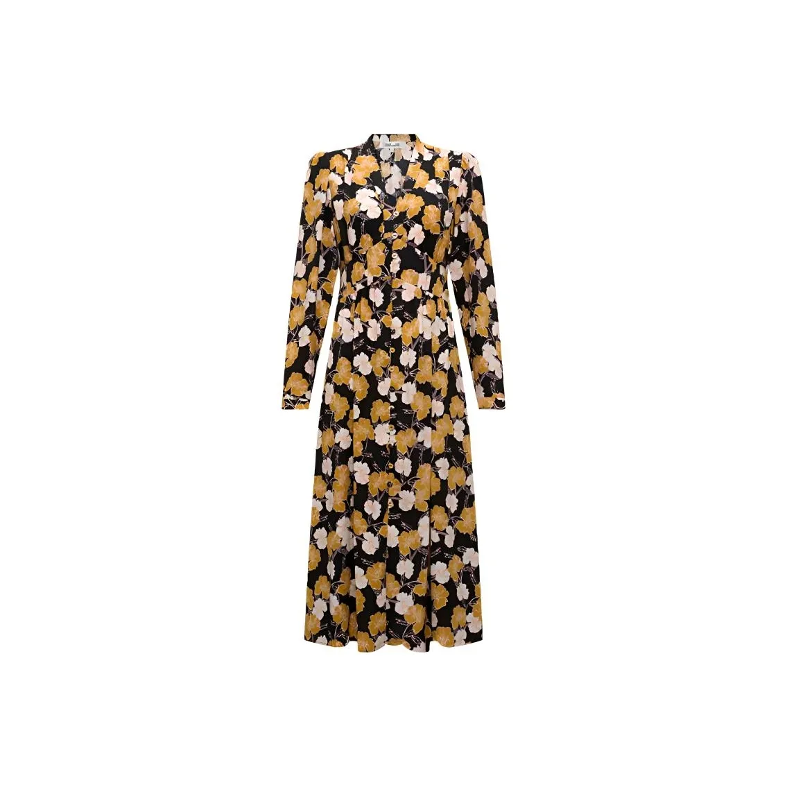 DVF Diane Von Furstenberg FW23 Длинное платье с длинными рукавами женское многоцветное