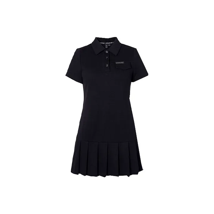 LA CRAWFISH Pleated Skirt Cropped Dress