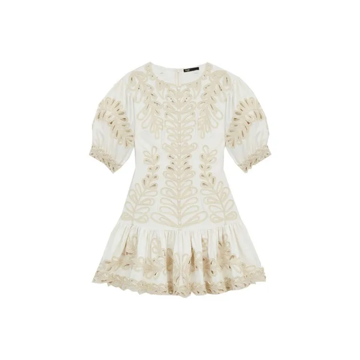 Maje Светло-янтарные Женские Платья с Коротким Рукавом