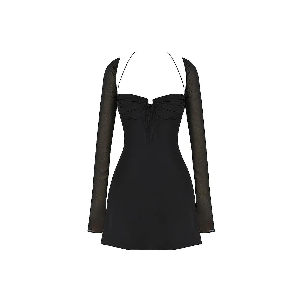 HOUSE OF CB BABYDOLL Long Sleeved Dress Women's BLACK/Black