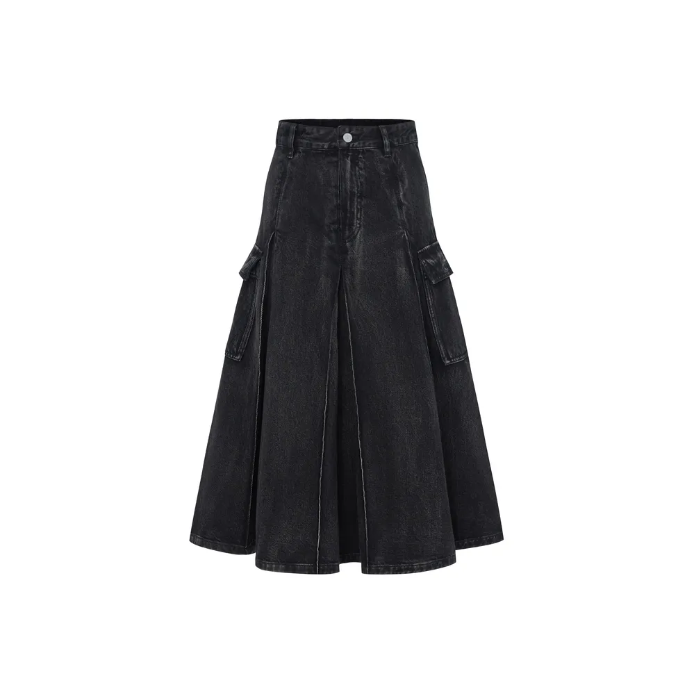 MOCO Denim Long Skirts Women's Denim Black