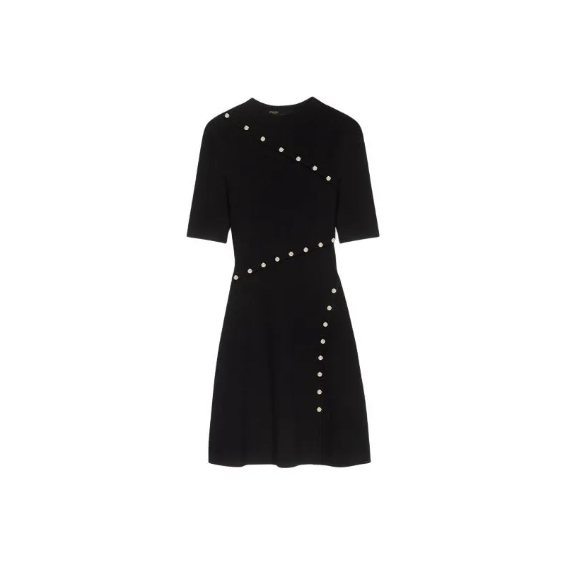 Maje Короткий рукав Платье Женское Черное