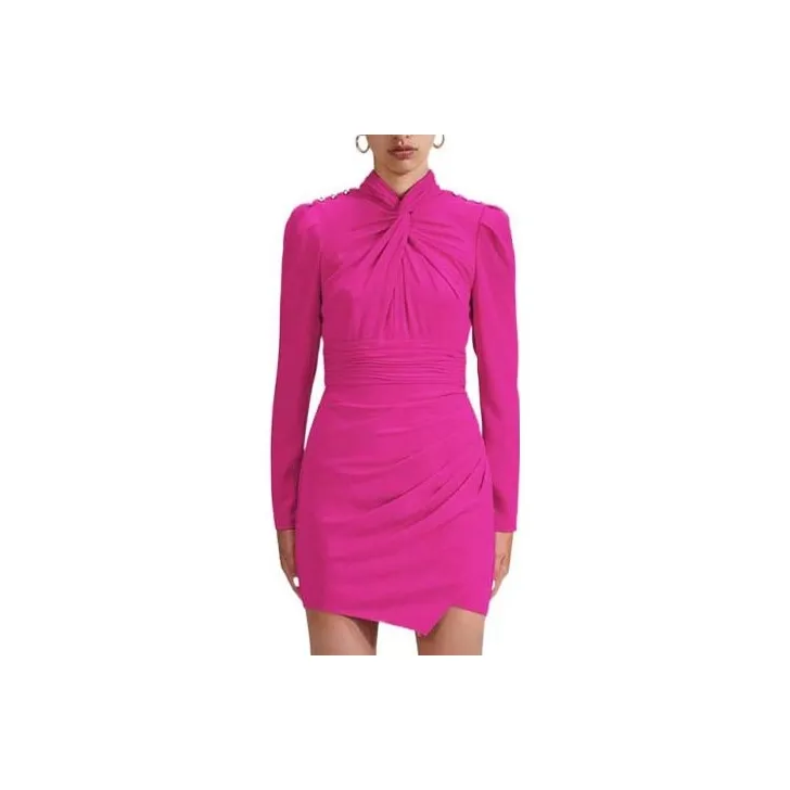 Self portrait Long Sleeved Dresses Women's Neon Pink