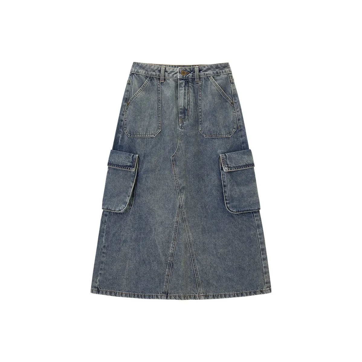 LEDIN Denim Long Skirt Women's Denim Blue