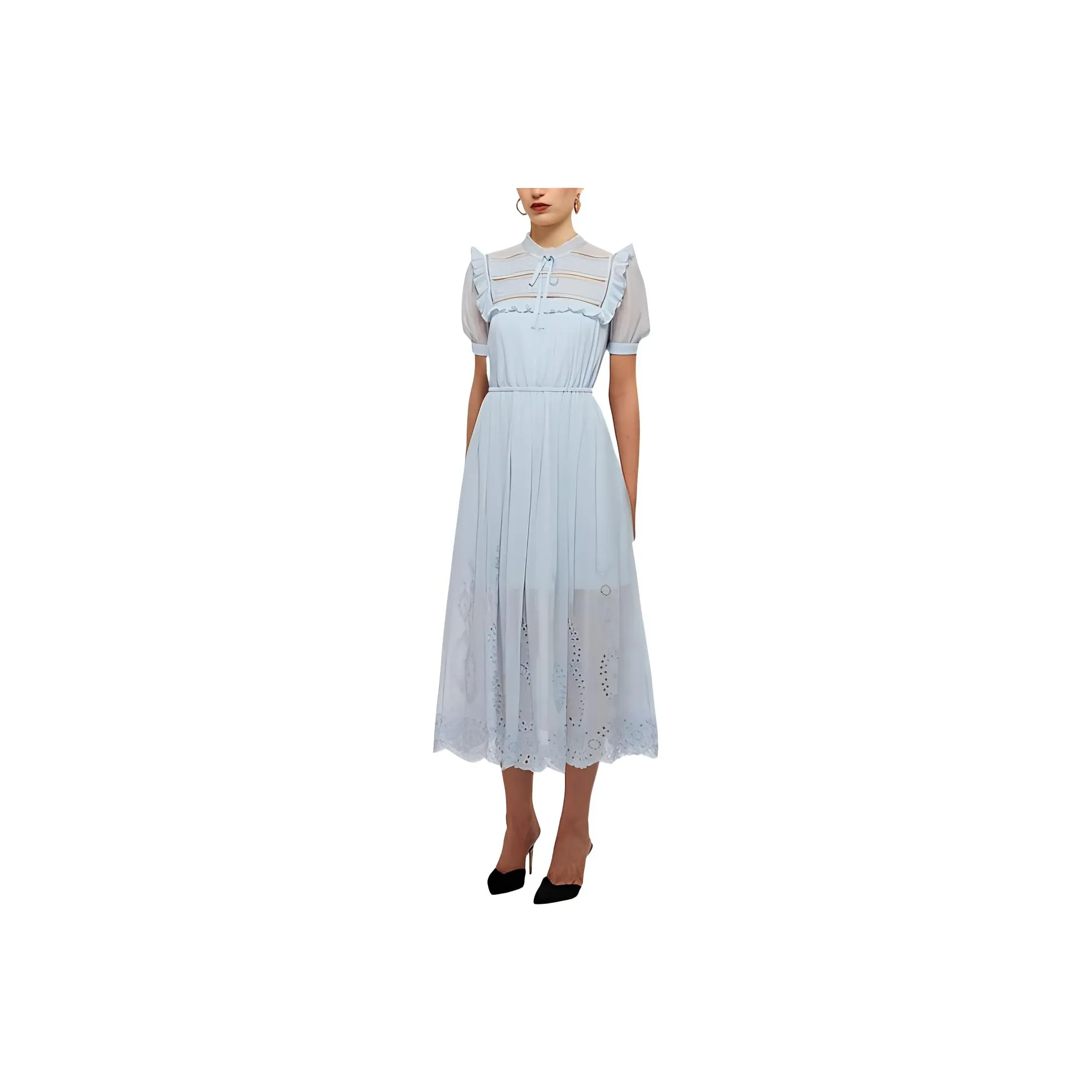 Self portrait Short Sleeved Dress Women's Blue