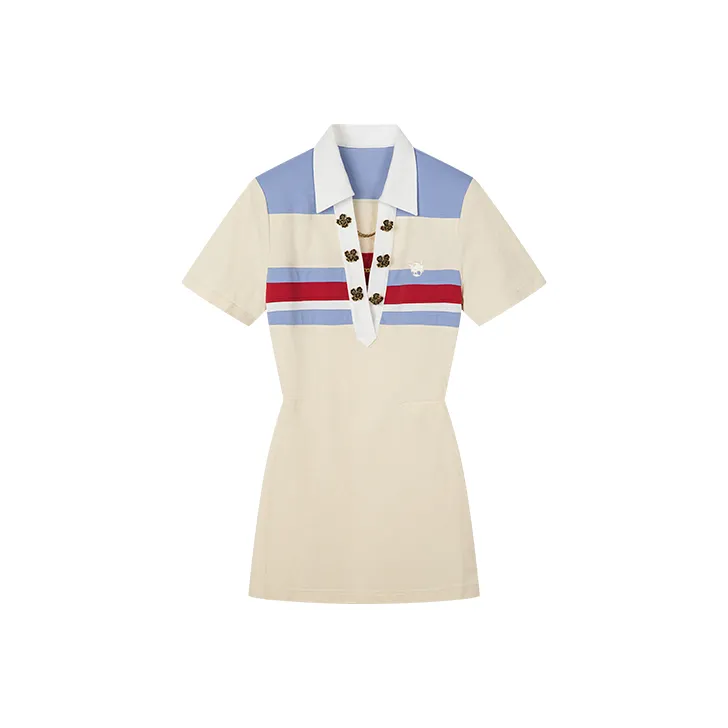 UOOYAA Dad'S Polo Shirt Collection SS22 Dress Women's Beige Yellow