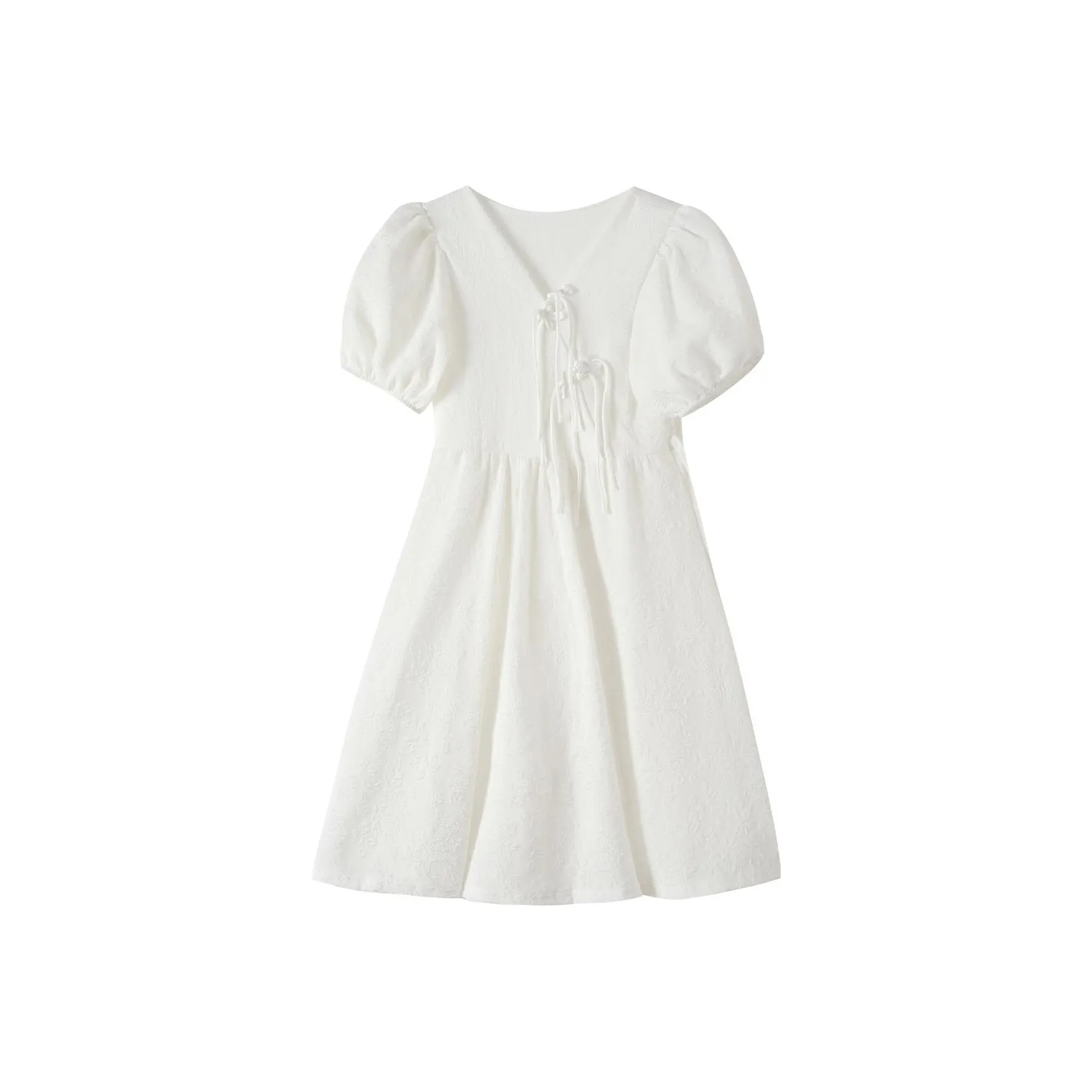 CPAURA Короткое платье с короткими рукавами женское белое