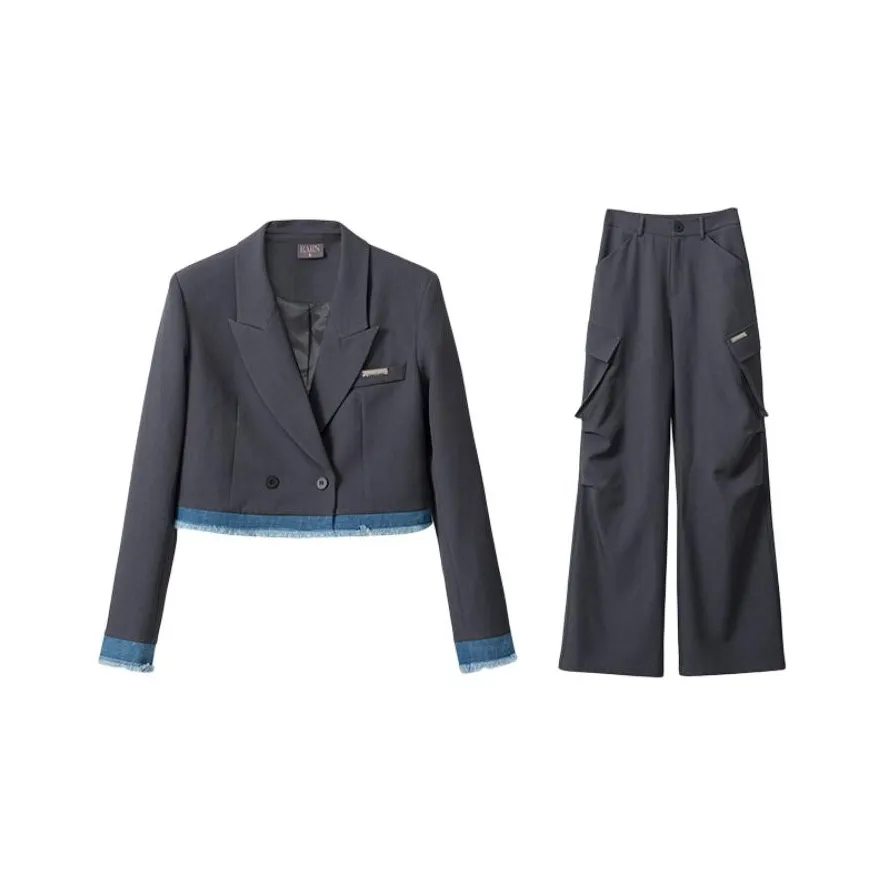 RA RN Бизнес-костюм женский серый синий