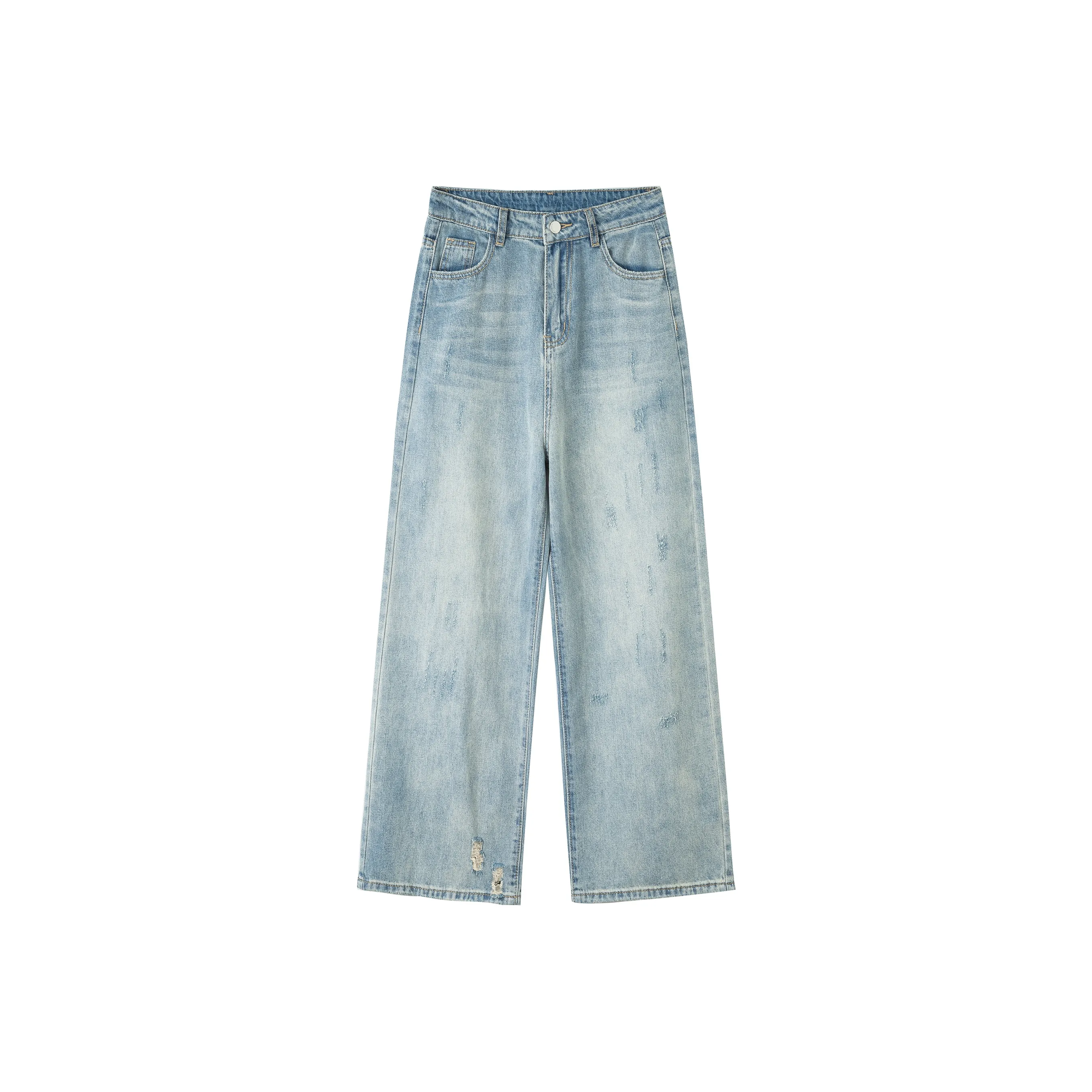 Wen Shan Джинсы Женские Бежевый хаки Синий