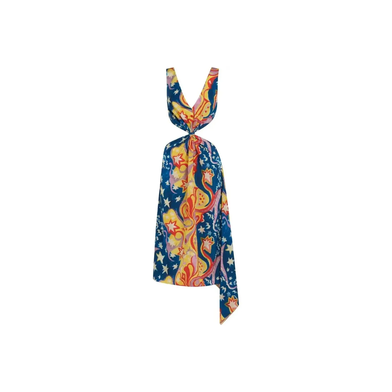 MARNI X No Vacancy Inn Cut Out Galactic Paradise Printed Midi Dress