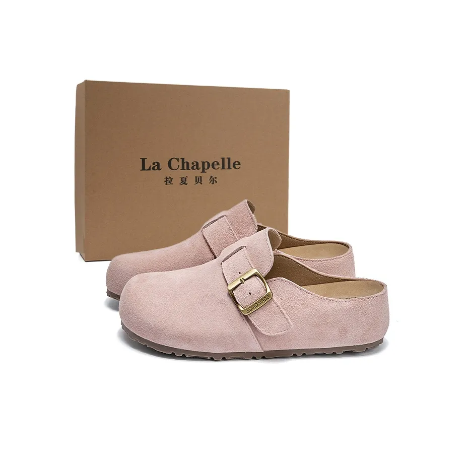 La Chapelle Abrasion Resistant Closed Toe Birkenstock Shoes Women's Pink