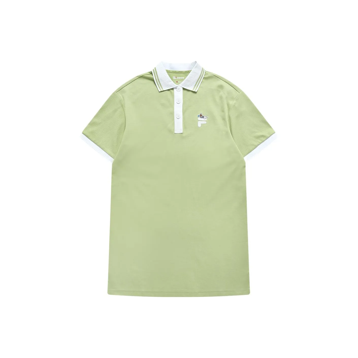 FILA FUSION POLO Short-Sleeved Dress Women's Creamy Fruit Green