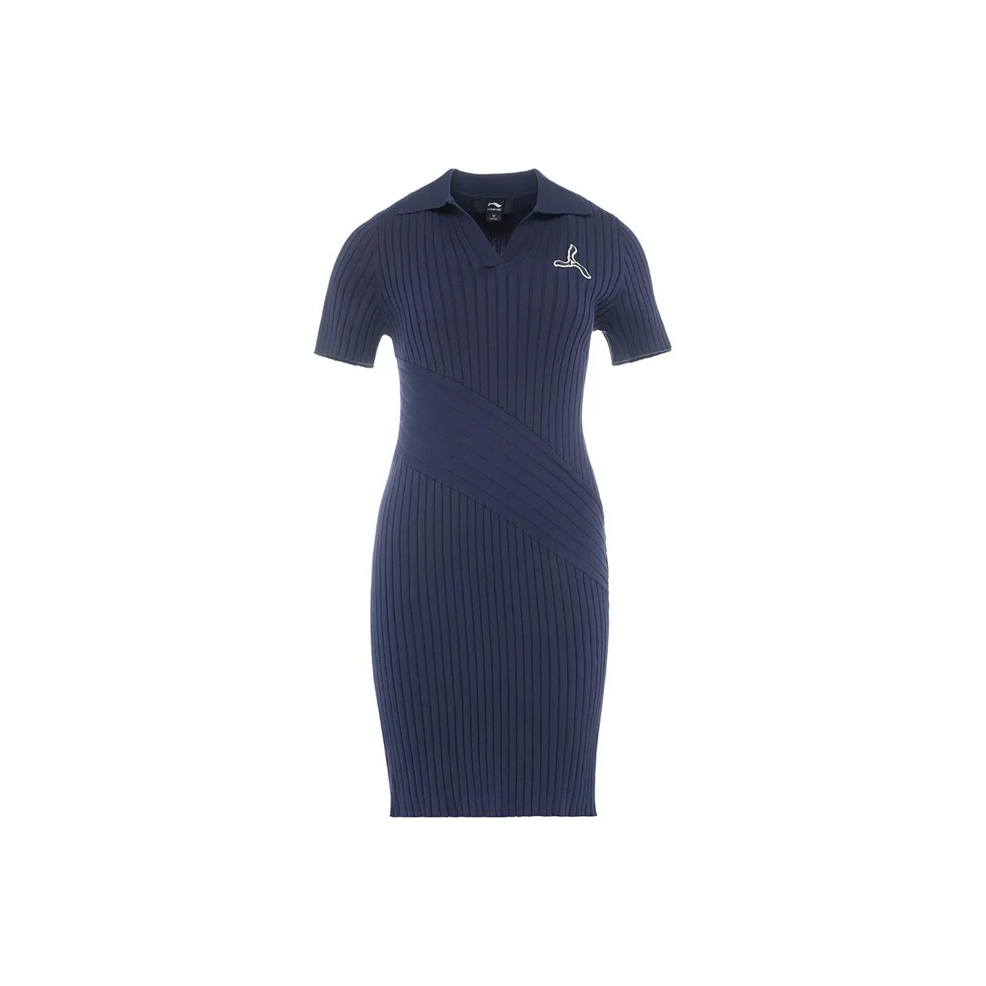 LI NING 1990 Короткий рукав Платье Женское Темно-ирисовый синий