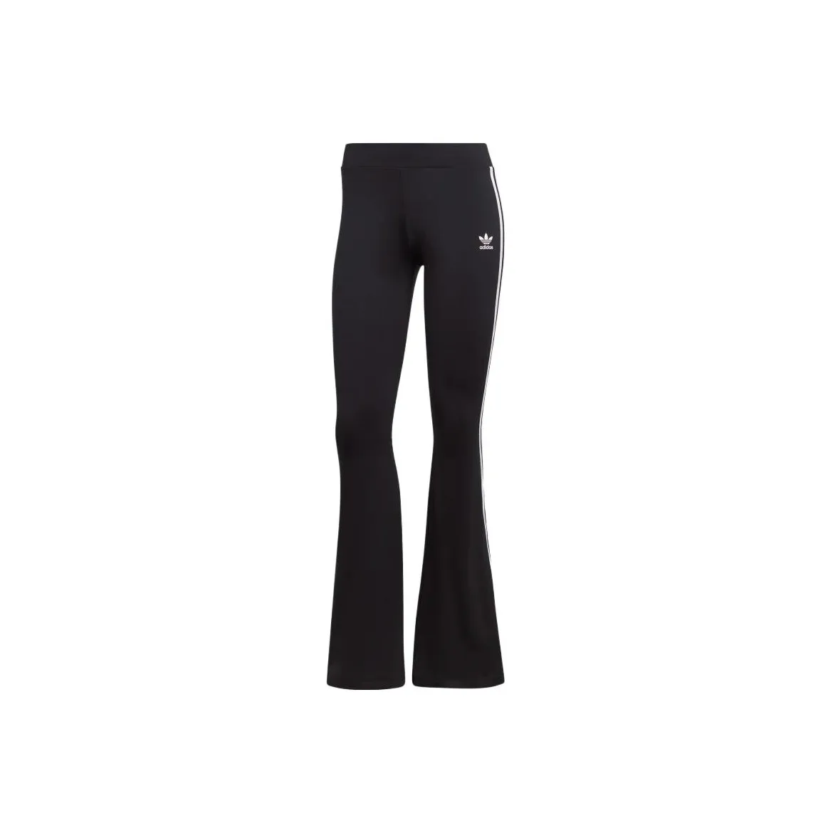 adidas originals Women's Logo Print Striped Flared Knit Track Pants Black