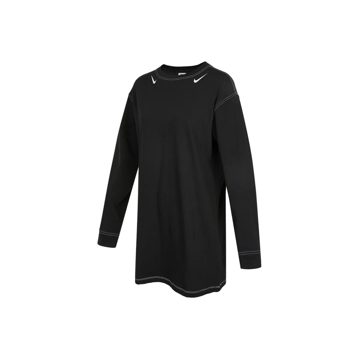 NIKE Черные Женские Длинные Платья с Рукавами