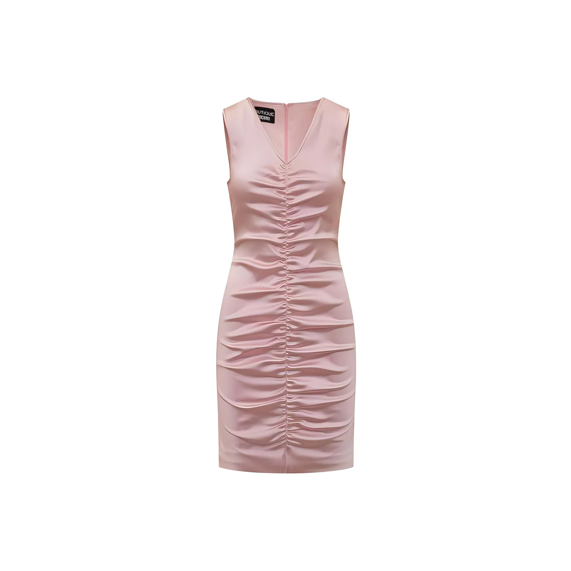 Boutique MOSCHINO Ruched V neck Mini Dress