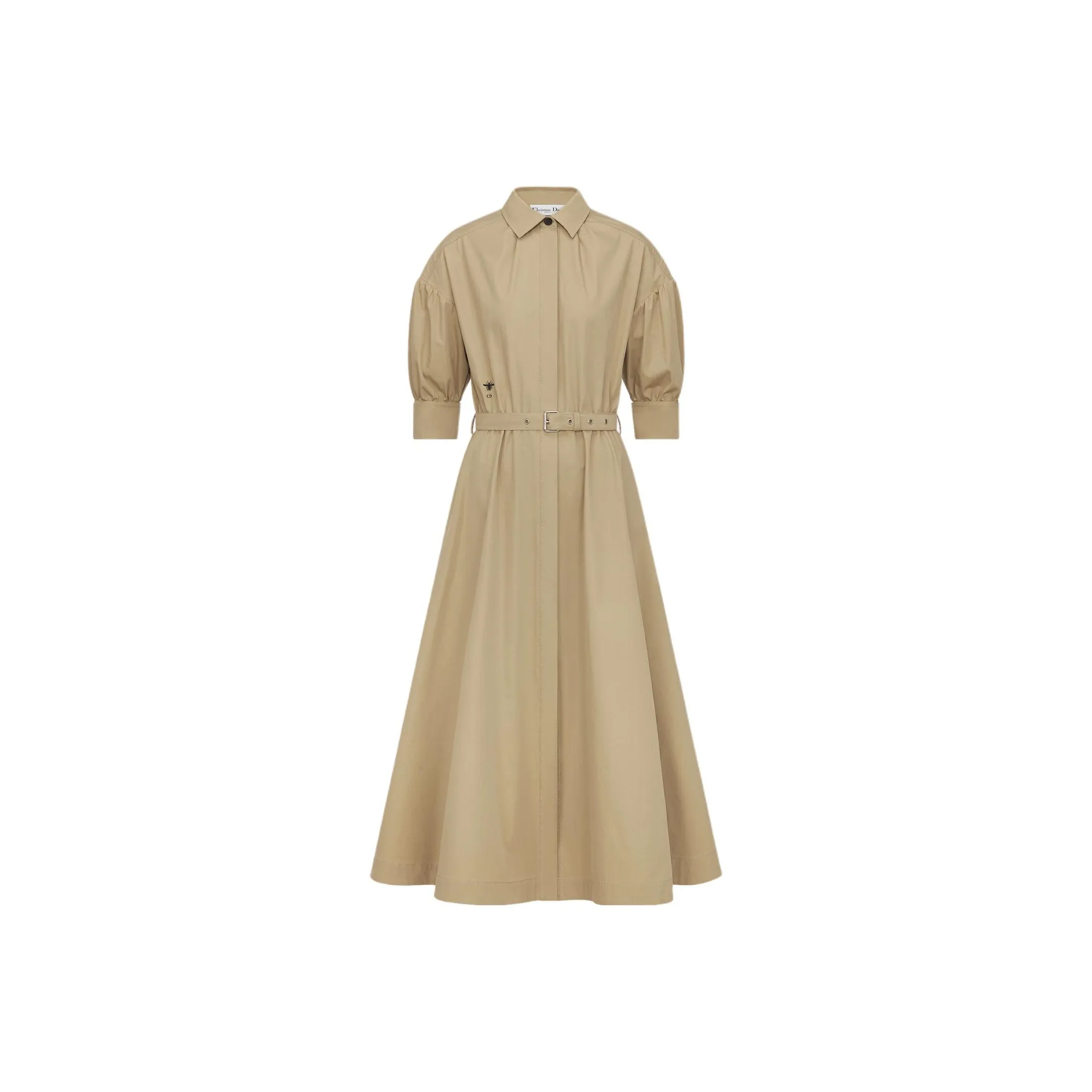 DIOR FW24 Short Sleeved Dress Women's Beige