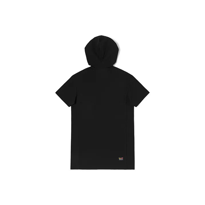 Ли совместный модель Xline Короткий рукав Платье Женское Черное