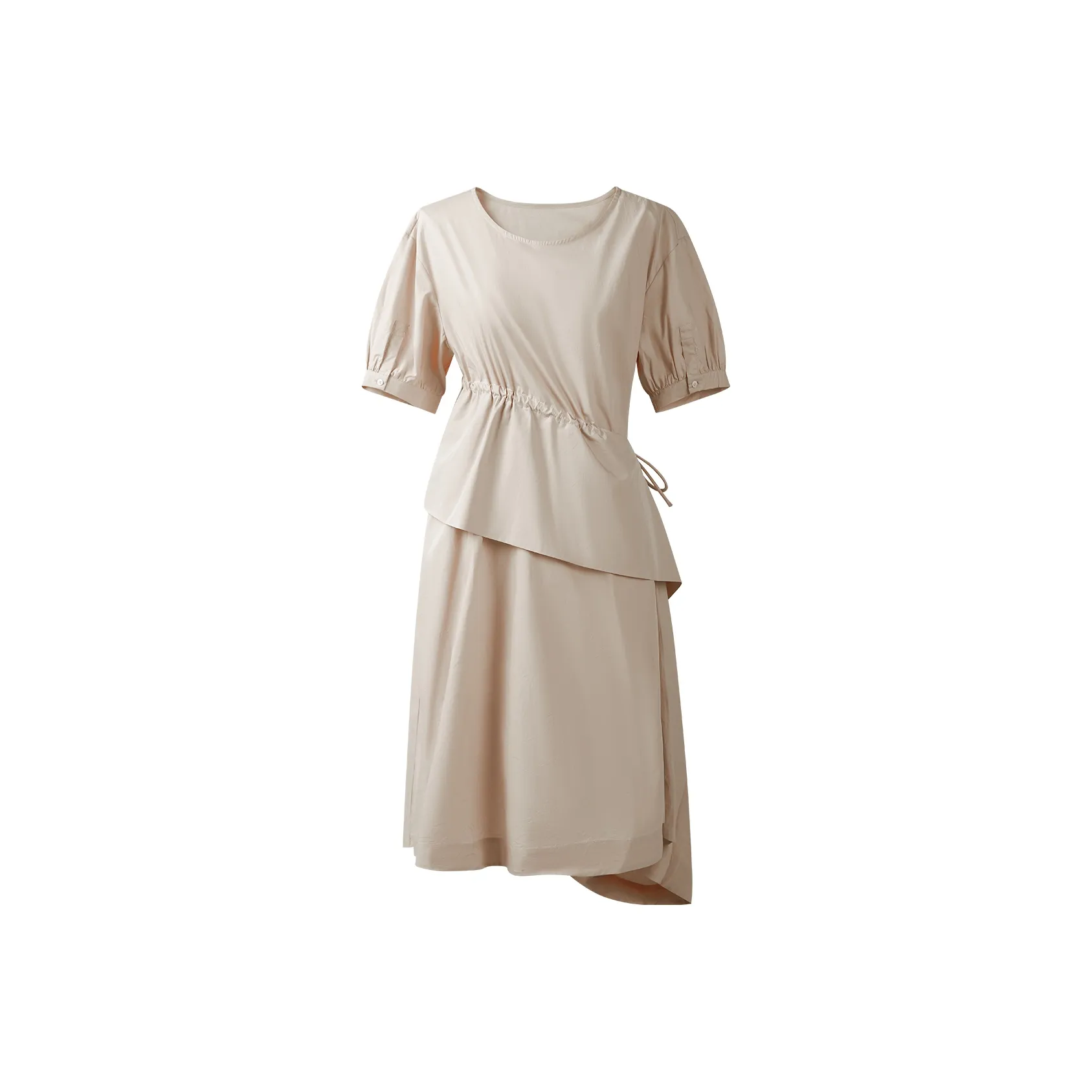 THE SEA LIFE Короткое платье с короткими рукавами женское чайный коричневый