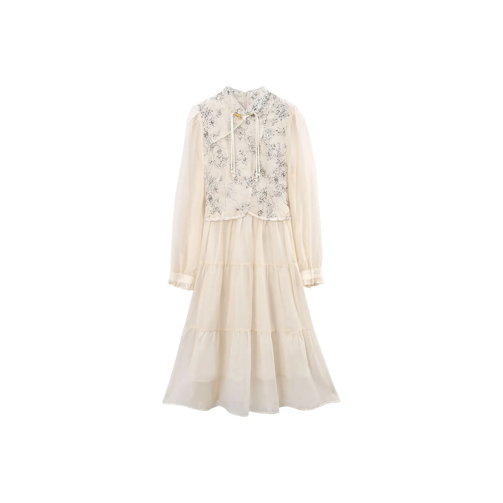 A Paradise For Awakening Long Sleeved Dress Women's Beige