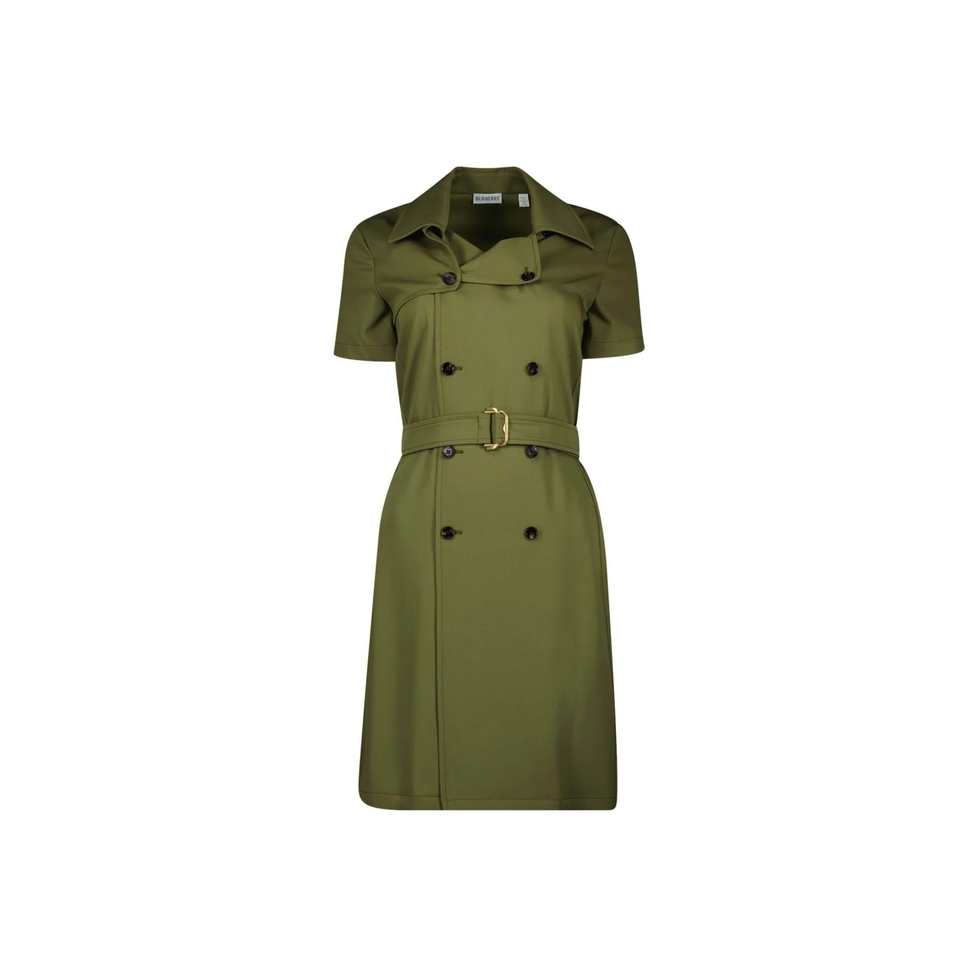 Burberry Double Breasted Belted Dress 'Kelp'