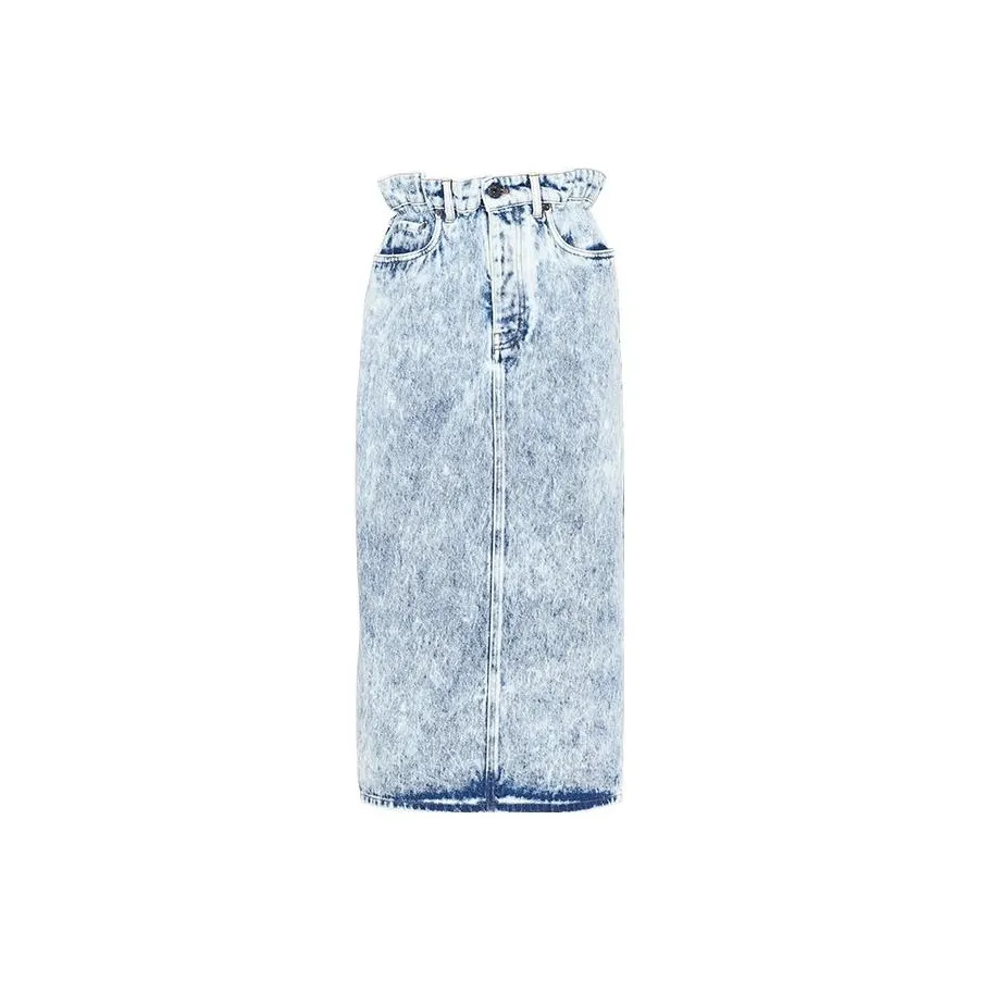 MIU MIU Denim Long Skirts Women's Blue